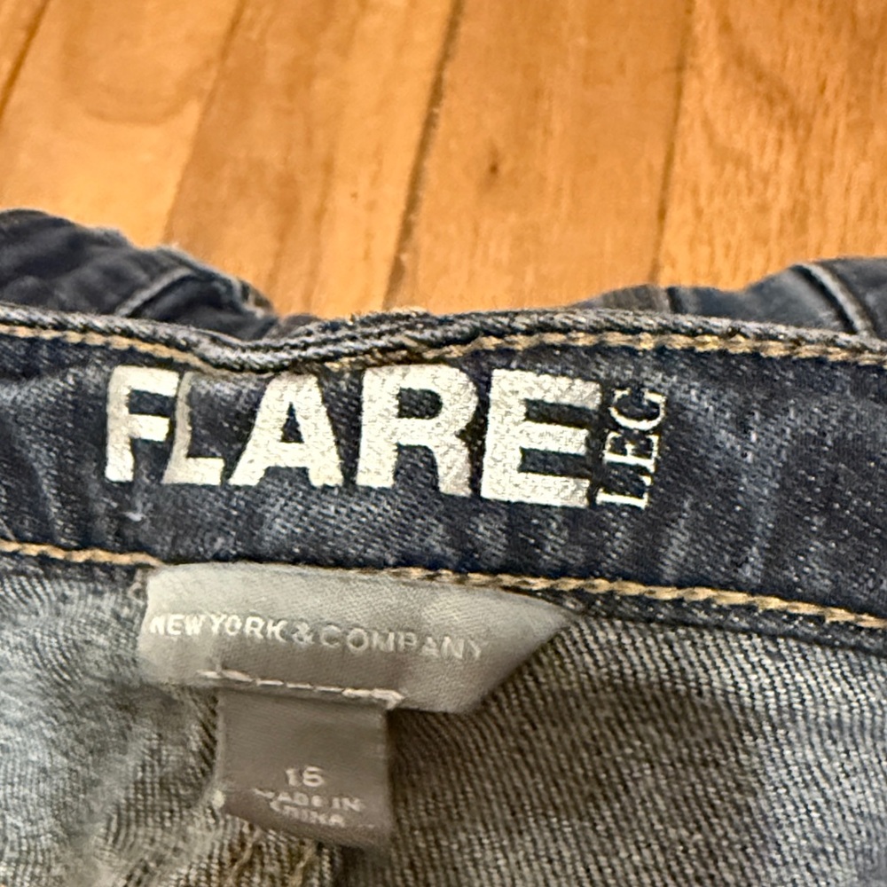 New York & Company Dark Wash Flare Jeans - Picture 2 of 10